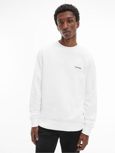Calvin Klein Ruhák HU463779 | Calvin Klein Organic Cotton Férfi Pulóver Világos Fehér